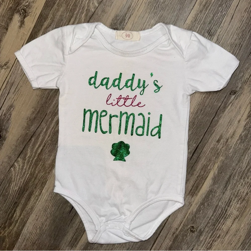 (🆓)*FREE ADD TO BUNDLE* Daddy’s little Mermaid Onesie